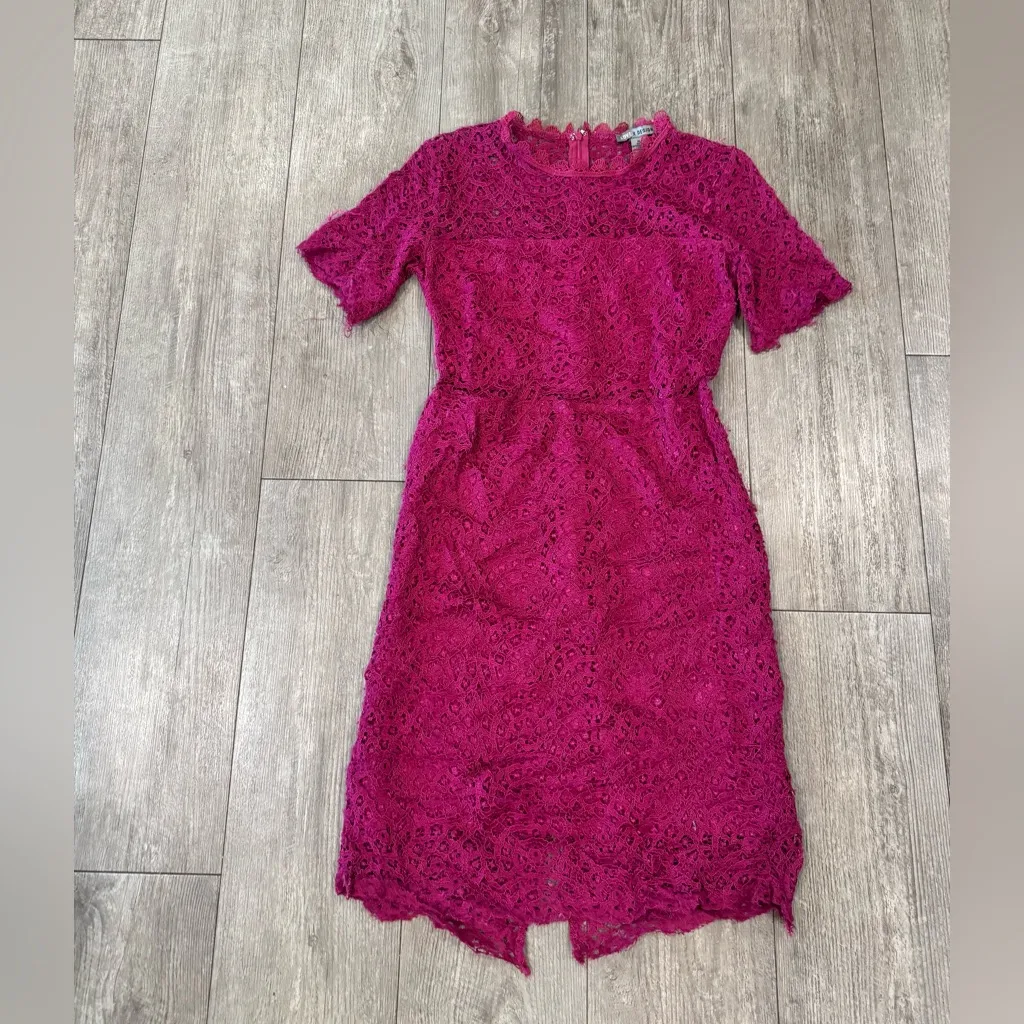 Love By Design Fuchsia Lace Midi Dress - Image 3