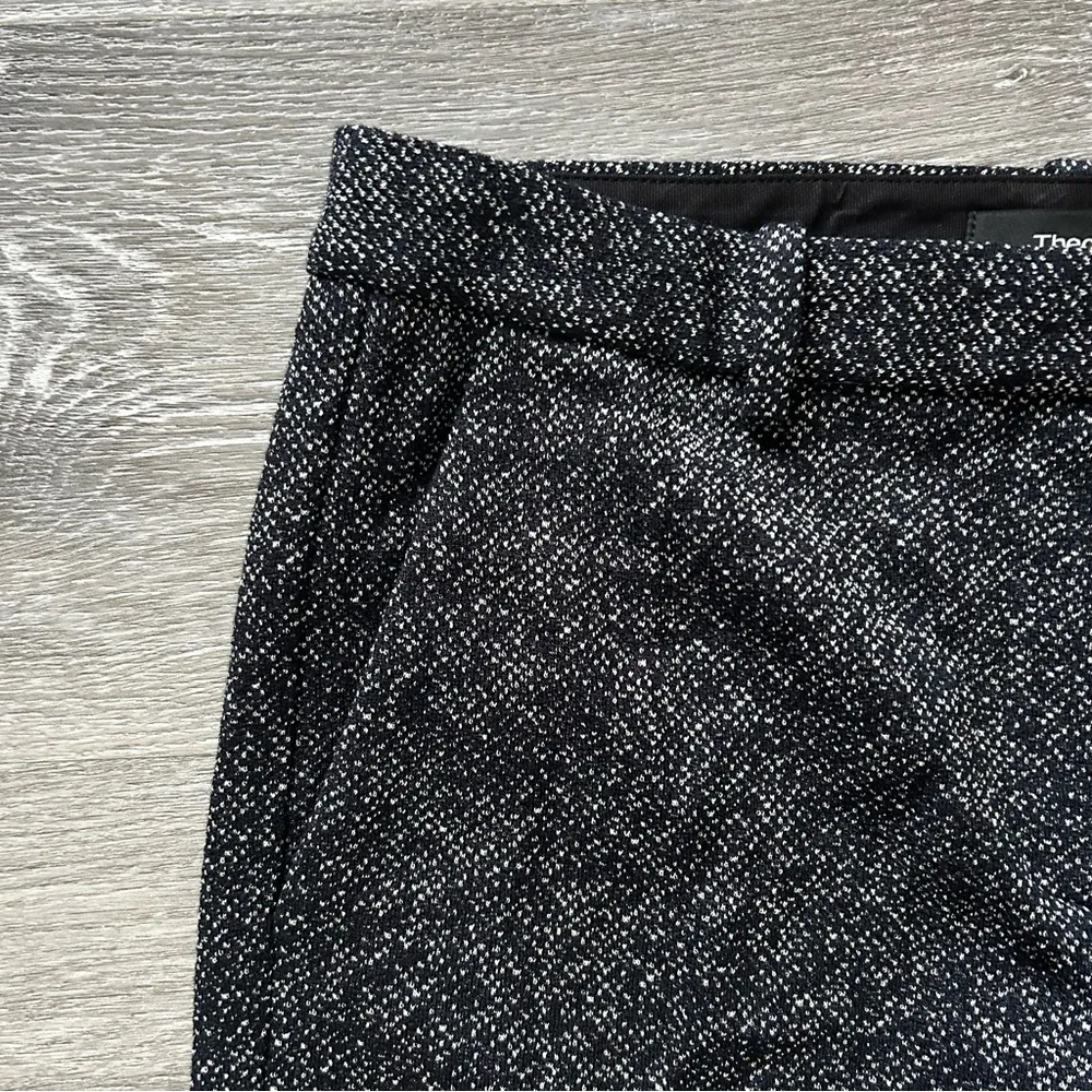 Theory Wool Blend Black Tweed Cropped/Ankle Dress Work Pants Size 0 EUC - Image 3