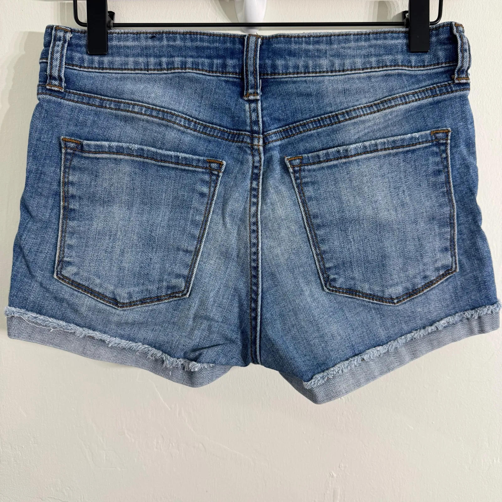 SEETHRUSOUL Distressed High Rise Boyfriend Denim Jean Shorts Medium Wash Size 26 Blue - Image 4