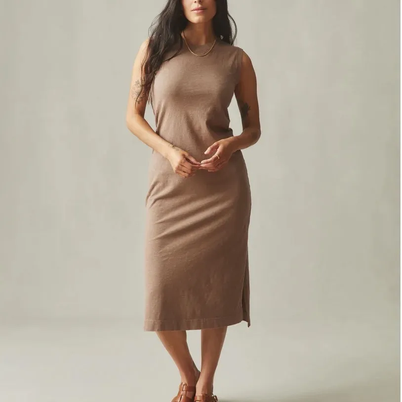 American Giant Women's Premium Slub Tank Dress Size XL Made In USA Brown - Image 10