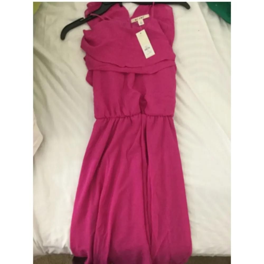 NWT Francesca’s A-Line Ruffle Neon Pink Dress - Image 3