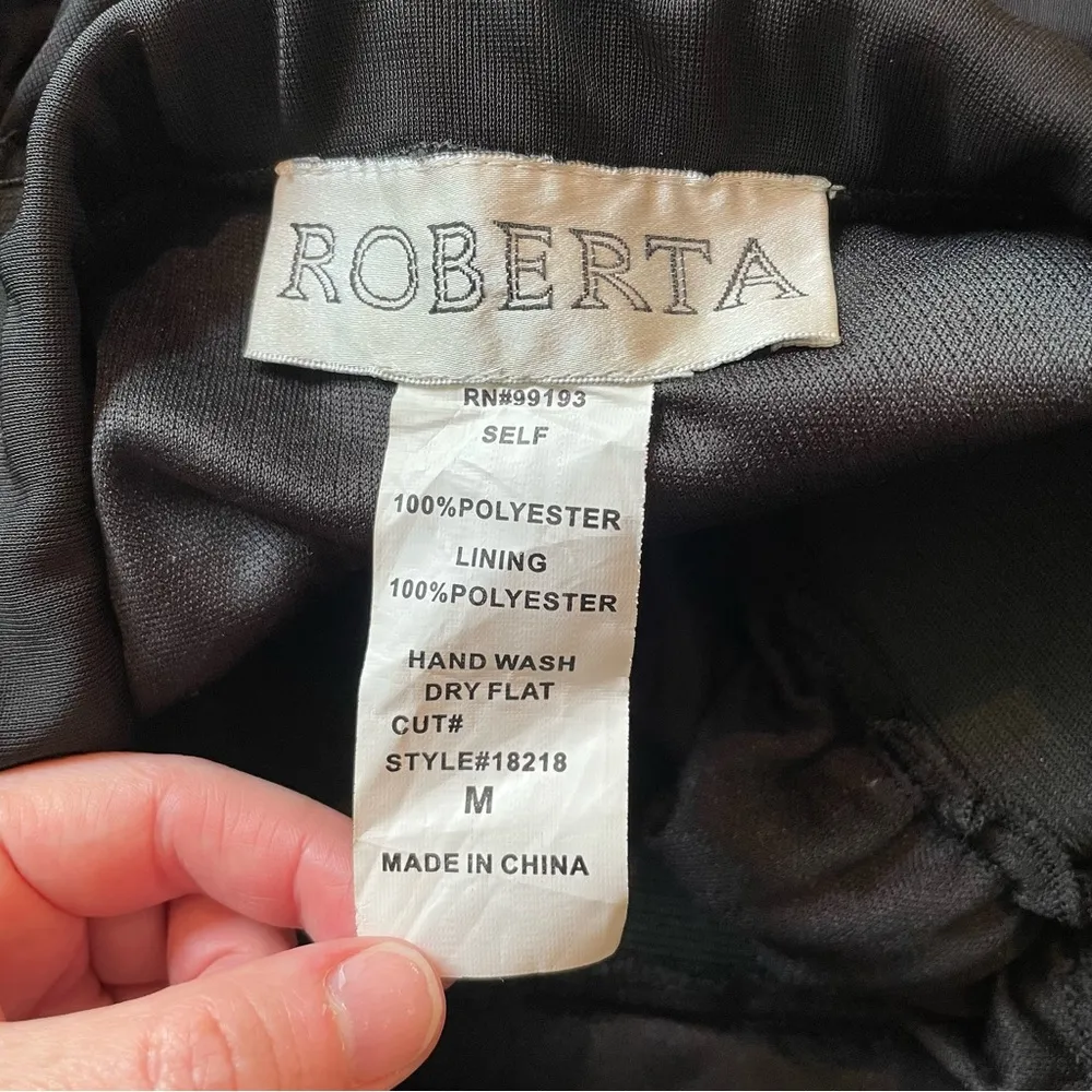 Roberta Black Strapless Ruffle Mini Dress With One Shoulder Sheer Overlay Medium - Image 7