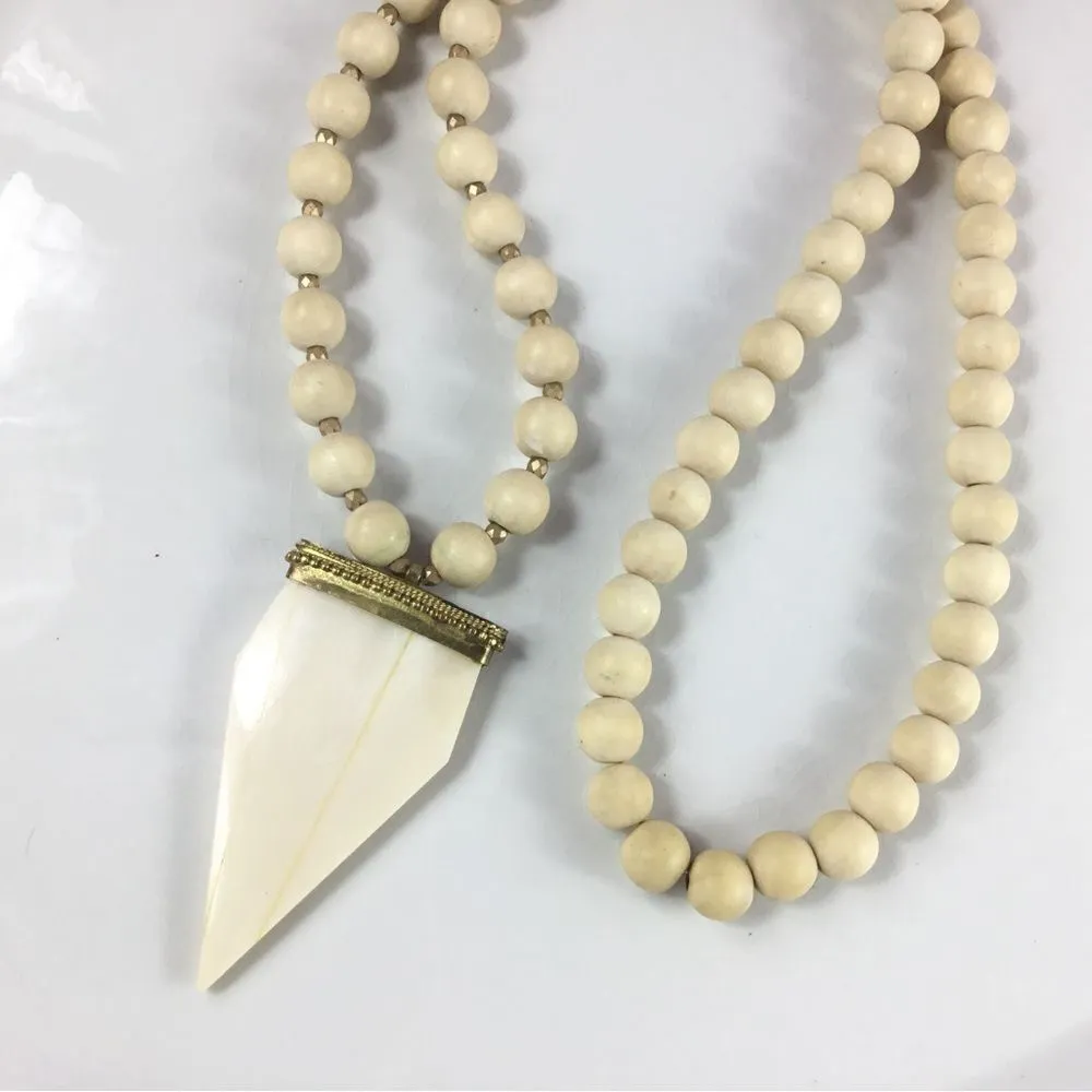 New! Benita Bone Pendant Necklace Gold - Image 2