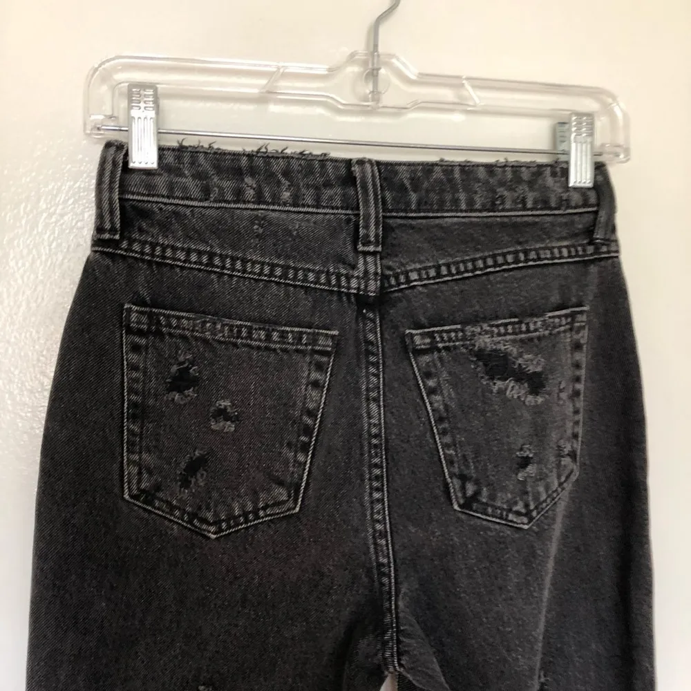 Denim x Alexander Wang Grind Jeans Distressed Destroyed Raw Hem Black 25 - Image 5