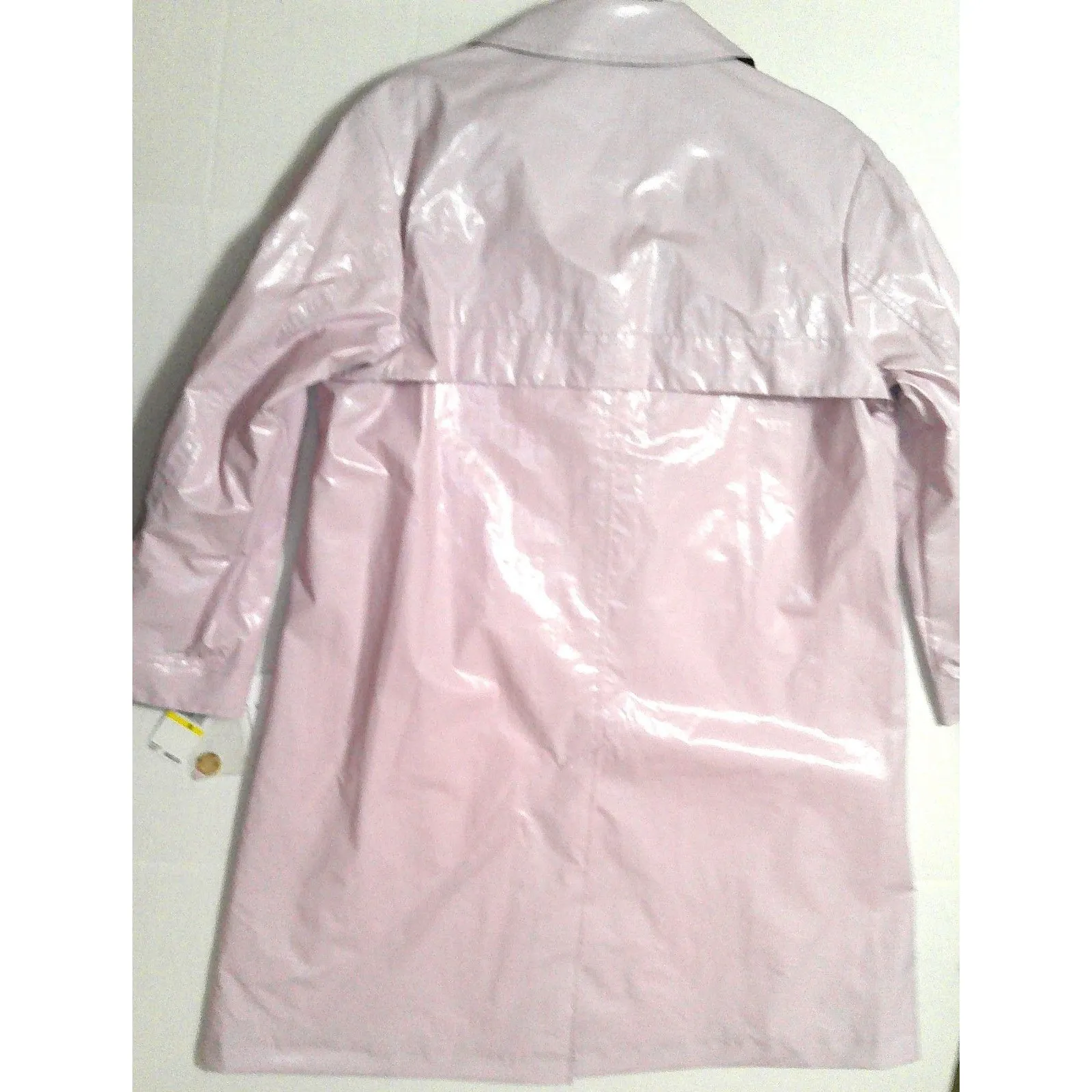 New NWT $495 Jane Post Iconic Light Slicker Rain Coat Trench Womens M Blush Pink Size M - Image 7