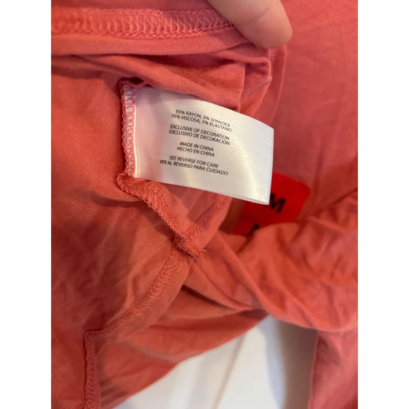 GAP Womens Long‎ Sleeve Crew Neck T-Shirt Top, Size Medium, Coral - Image 4