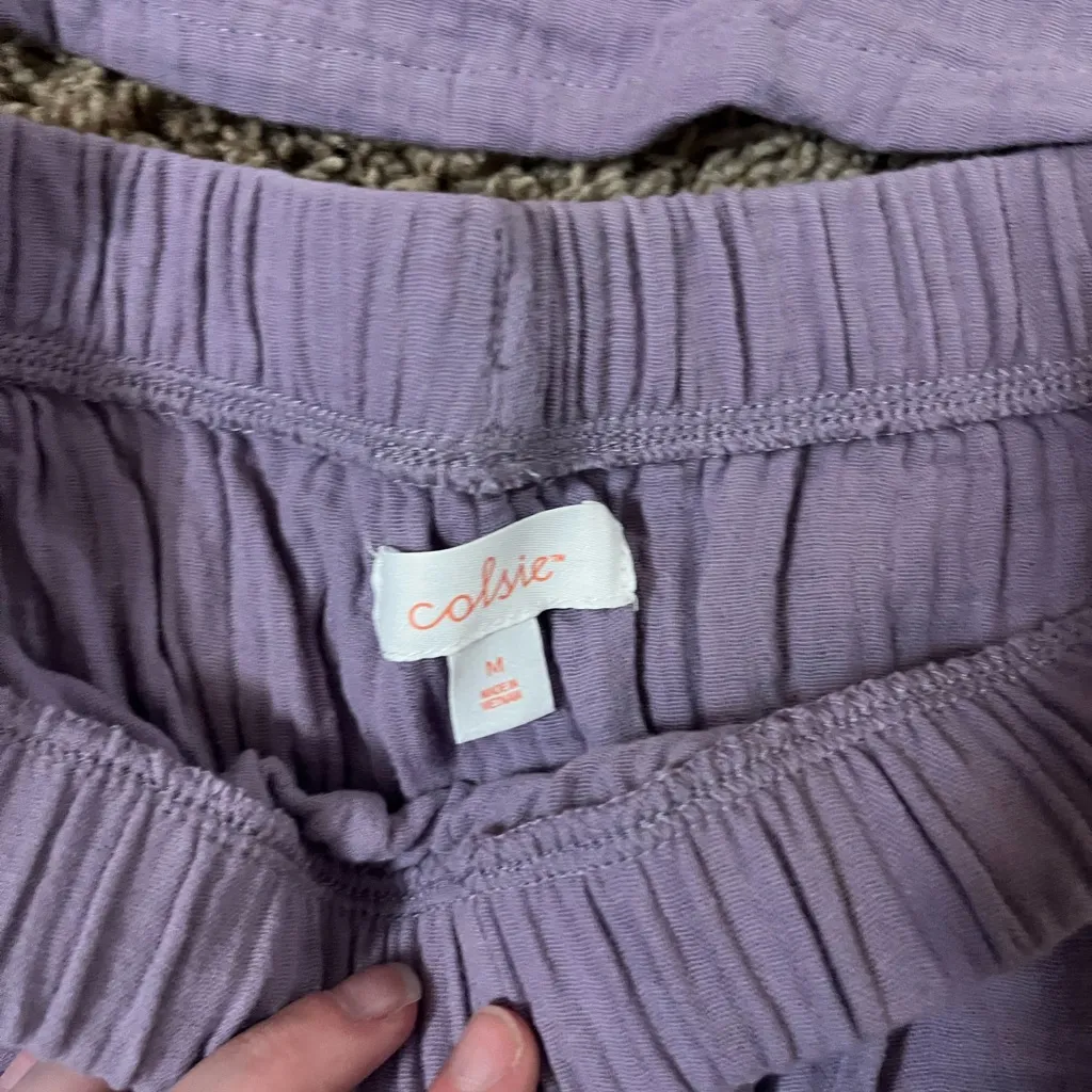 Colsie Lavender Tank Top and Shorts Set Purple Size M - Image 2