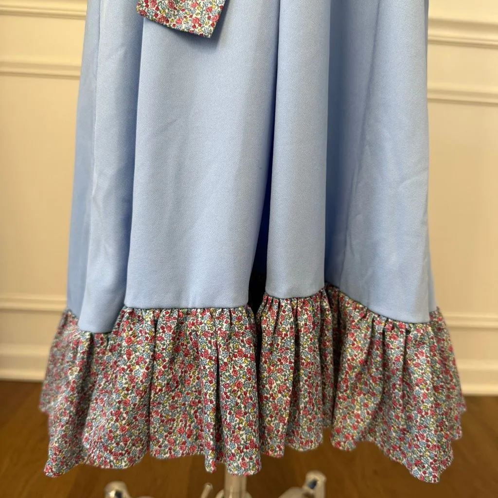 Vintage 70s Country Western Square Dance Dress S Blue - Image 7