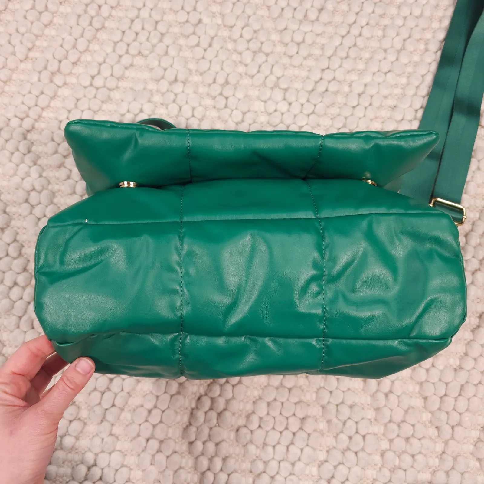 Anthropologie Edison Foldover Puffy Clutch Green - Image 8