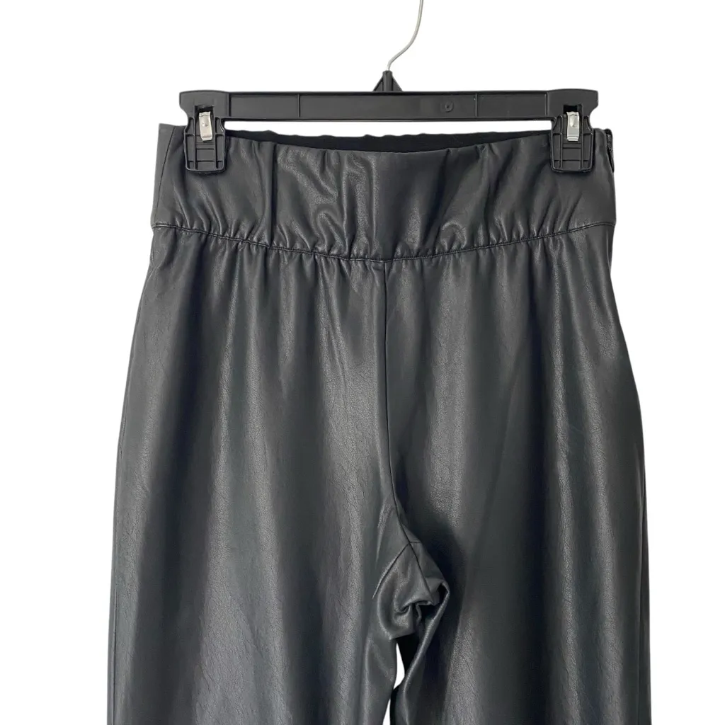 Brochu Walker Black Juniper Stretch Crop Pants faux Leather size small - Image 3