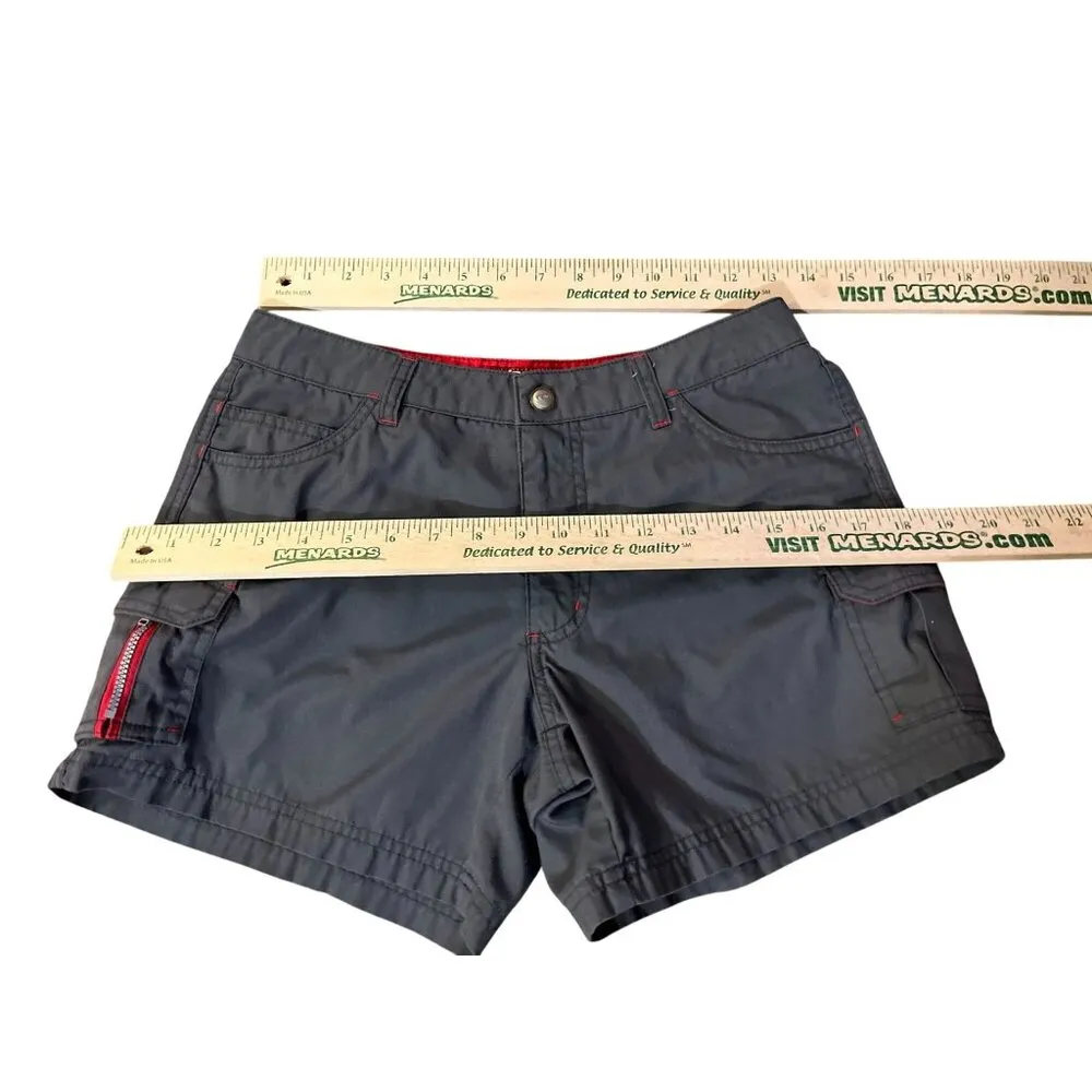 O’Neill Cargo Shorts Juniors 3 Gray Red Surf West Coast Beach Style Low Rise Y2K Size undefined - Image 9