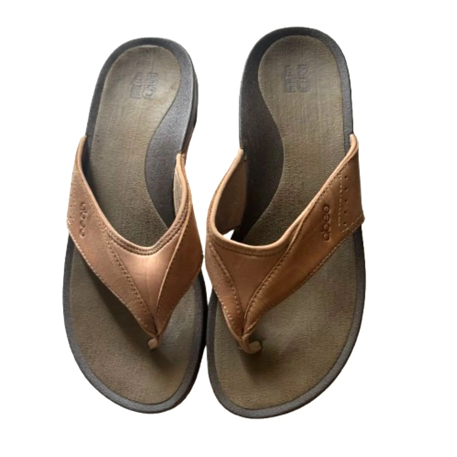 Abeo Balboa W400 Tan‎ Leather Flip Flop Sandals Orthotic Women’s Size 7.5N Brown - Image 3
