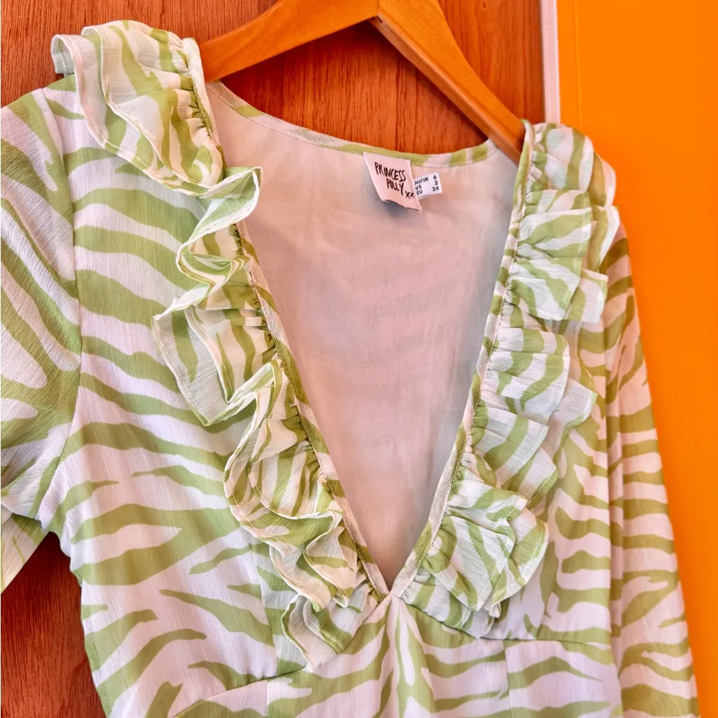 🎅 3/$15 SALE Princess Polly Nostalgia Green Mini Dress - Sz 2 - Image 8