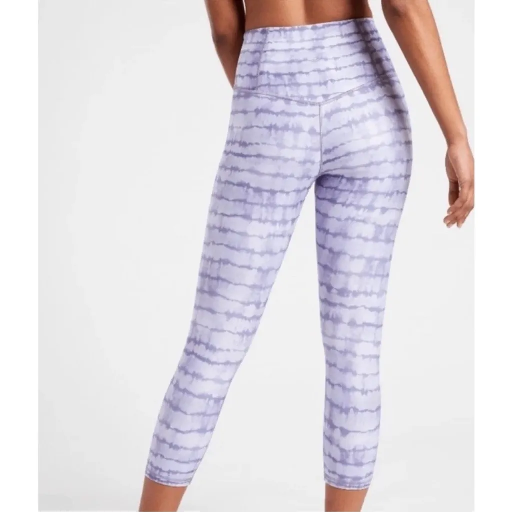 Athleta Mid-Rise Elation Printed Capri Legging Water Color Tie Dye Tahiti Dusk S - Image 5