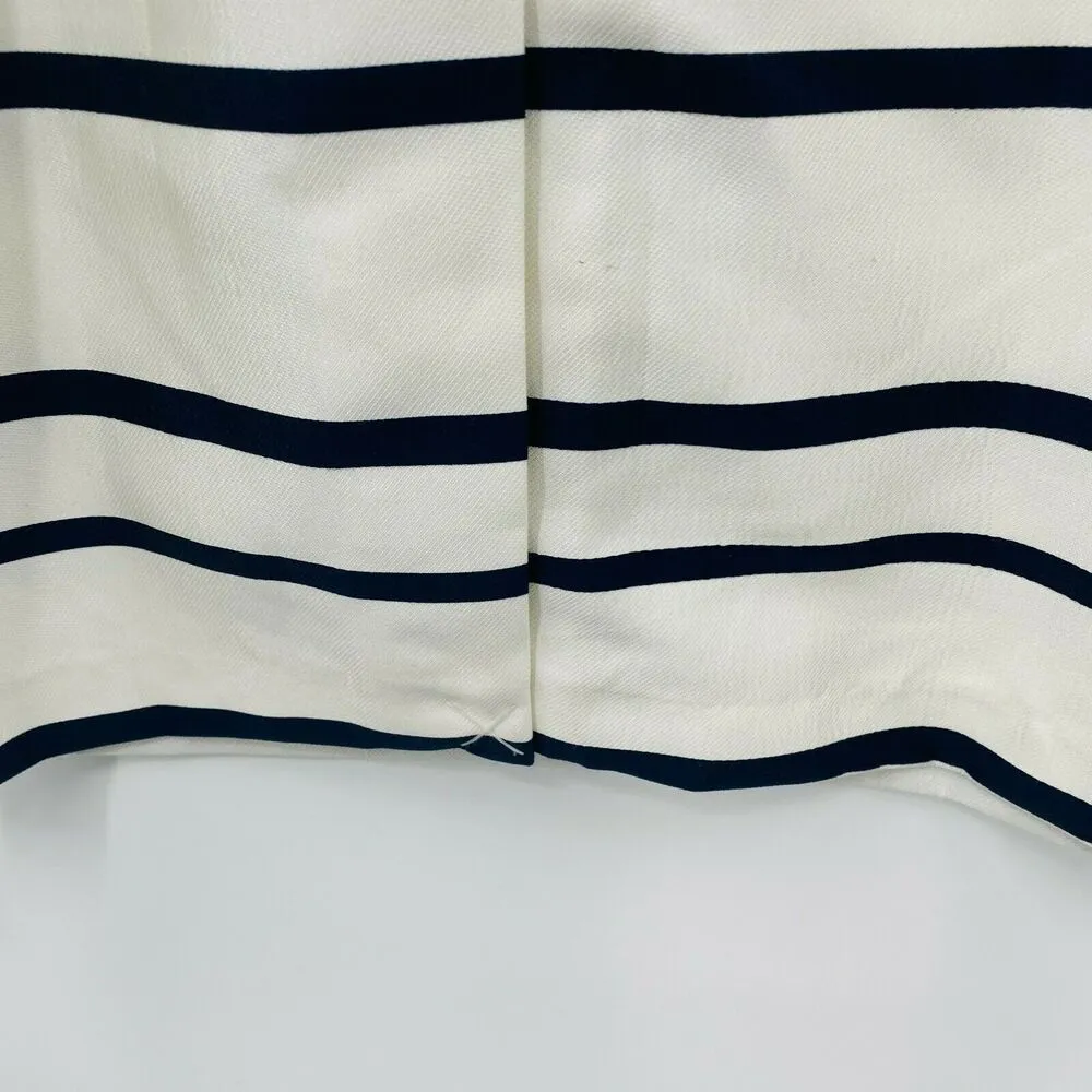 New J. Crew Jacquard Stripe Midi Dress Scoop Neck Sz 0 Navy & Ivory Ak231 Womens - Image 12