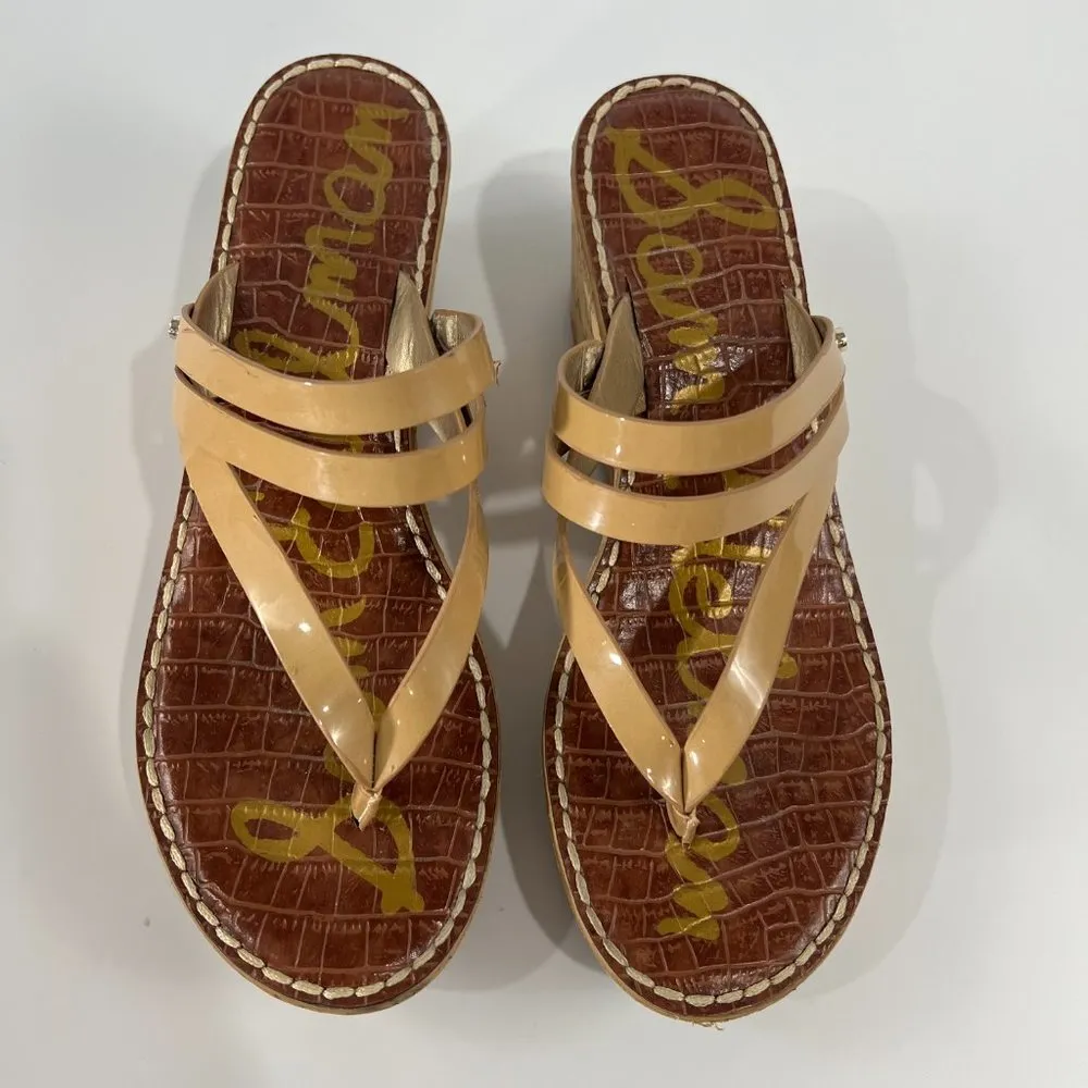 Sam Edelman Size 8.5 Cork Wedge Thong Sandals - Image 9