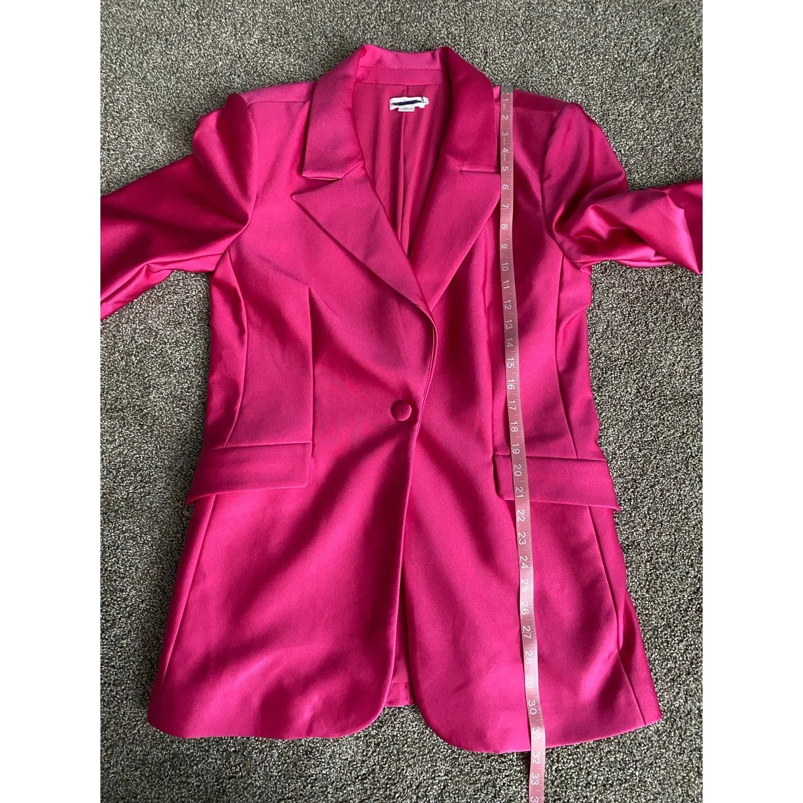 Good American Pink Tailored Blazer Jacket Size L - Image 8