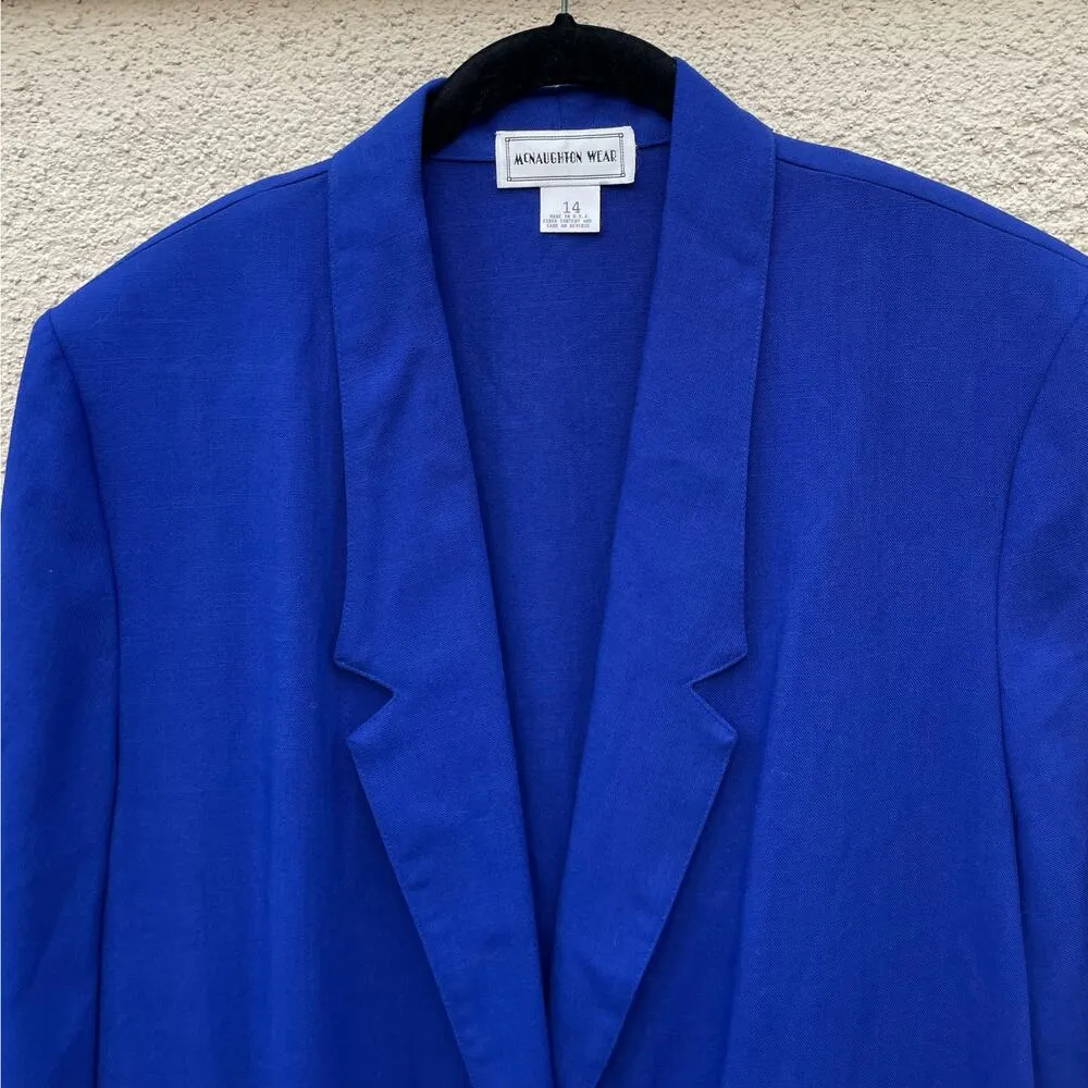 Vintage McNaughton Wear Blue Blazer 14 1980s 1990s - Image 2