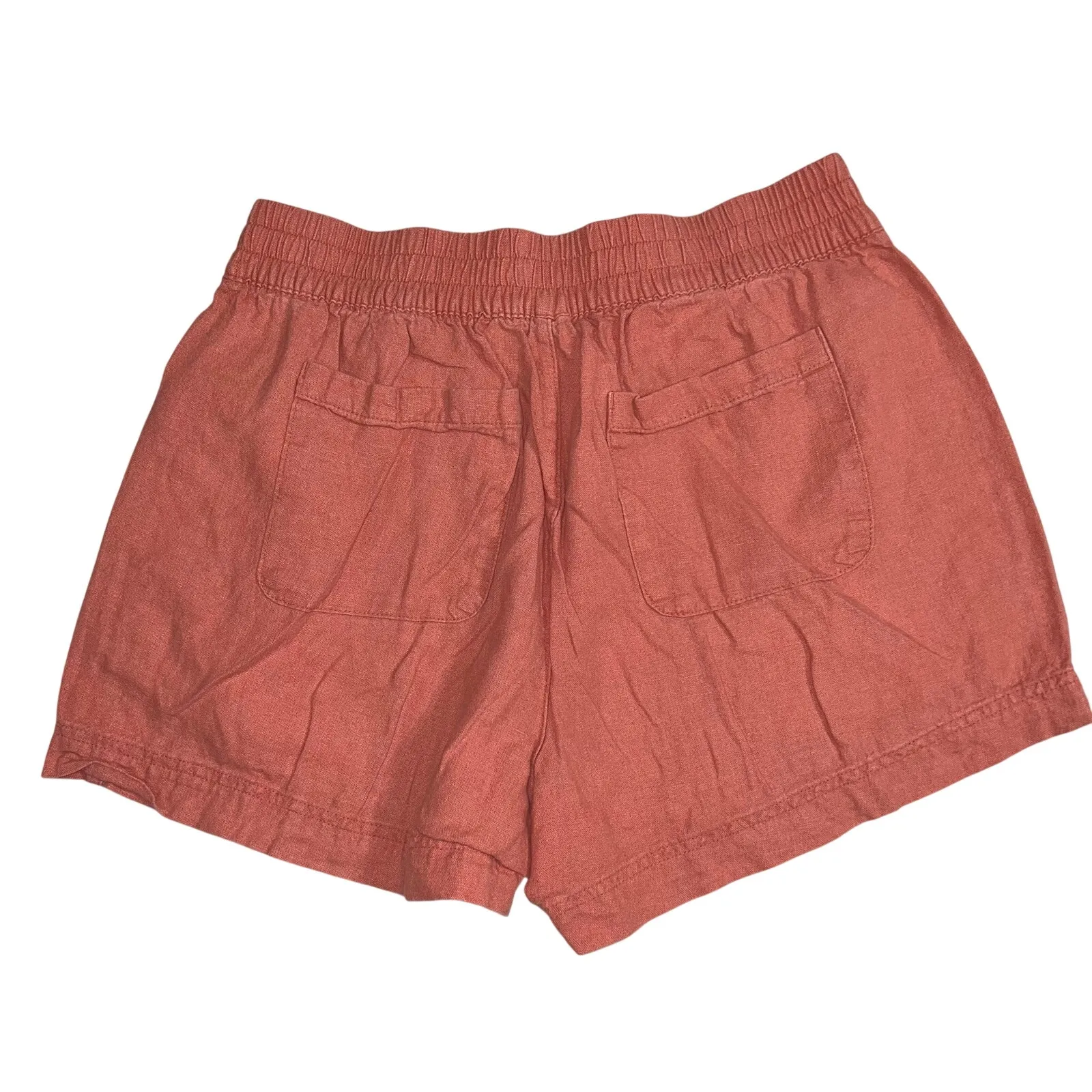 Old Navy Womens Comfort Waistband Linen Shorts Pull On Elastic Waist Coral Small - Image 3