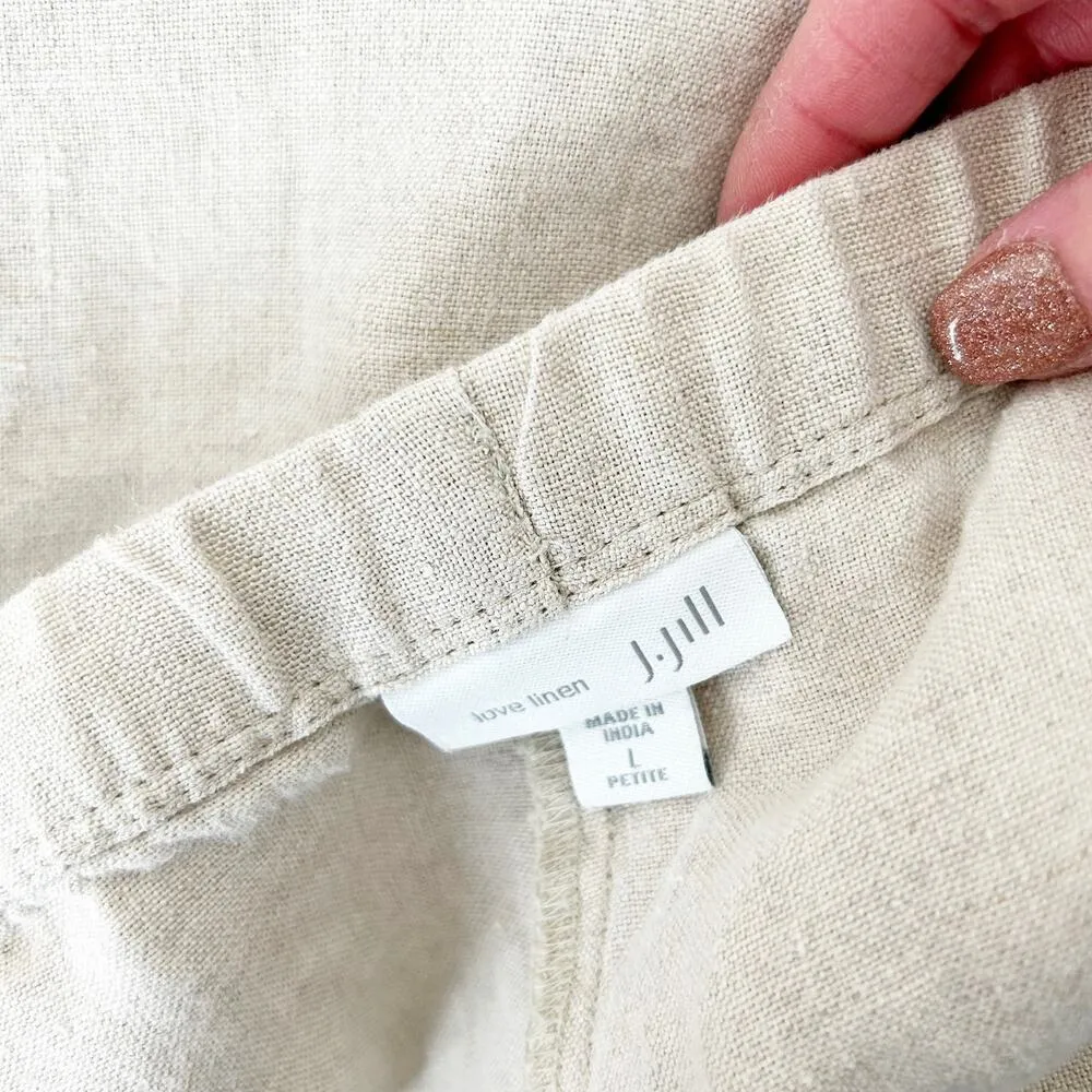 J. Jill Tan 100 Percent Linen Pants Sz LP - Image 2