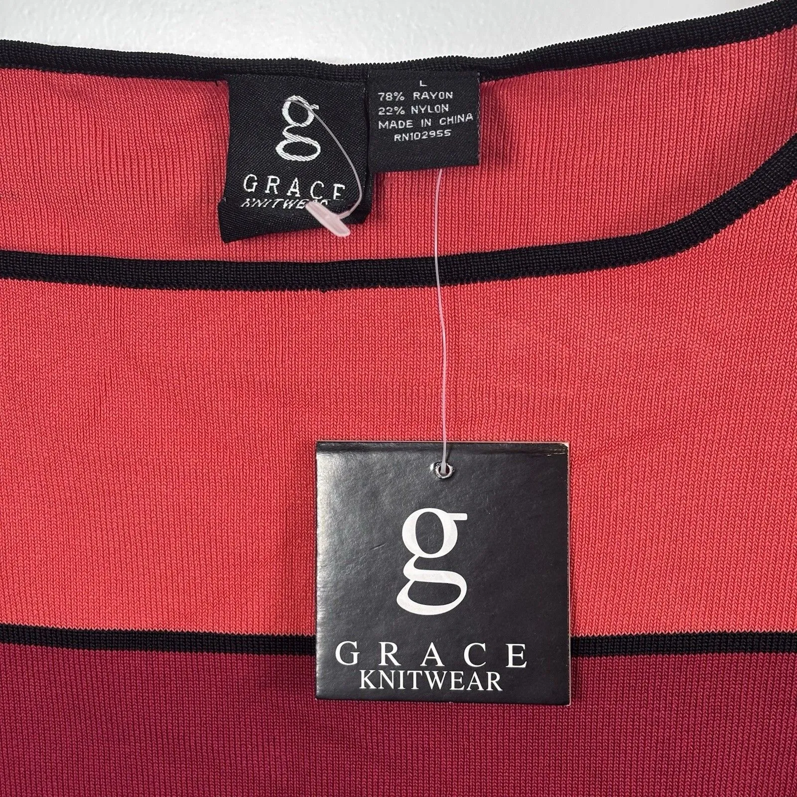 Grace Knitwear the perfect fit long sleeve shirt size Large Orange/Red/Black NWT Orange - Image 3