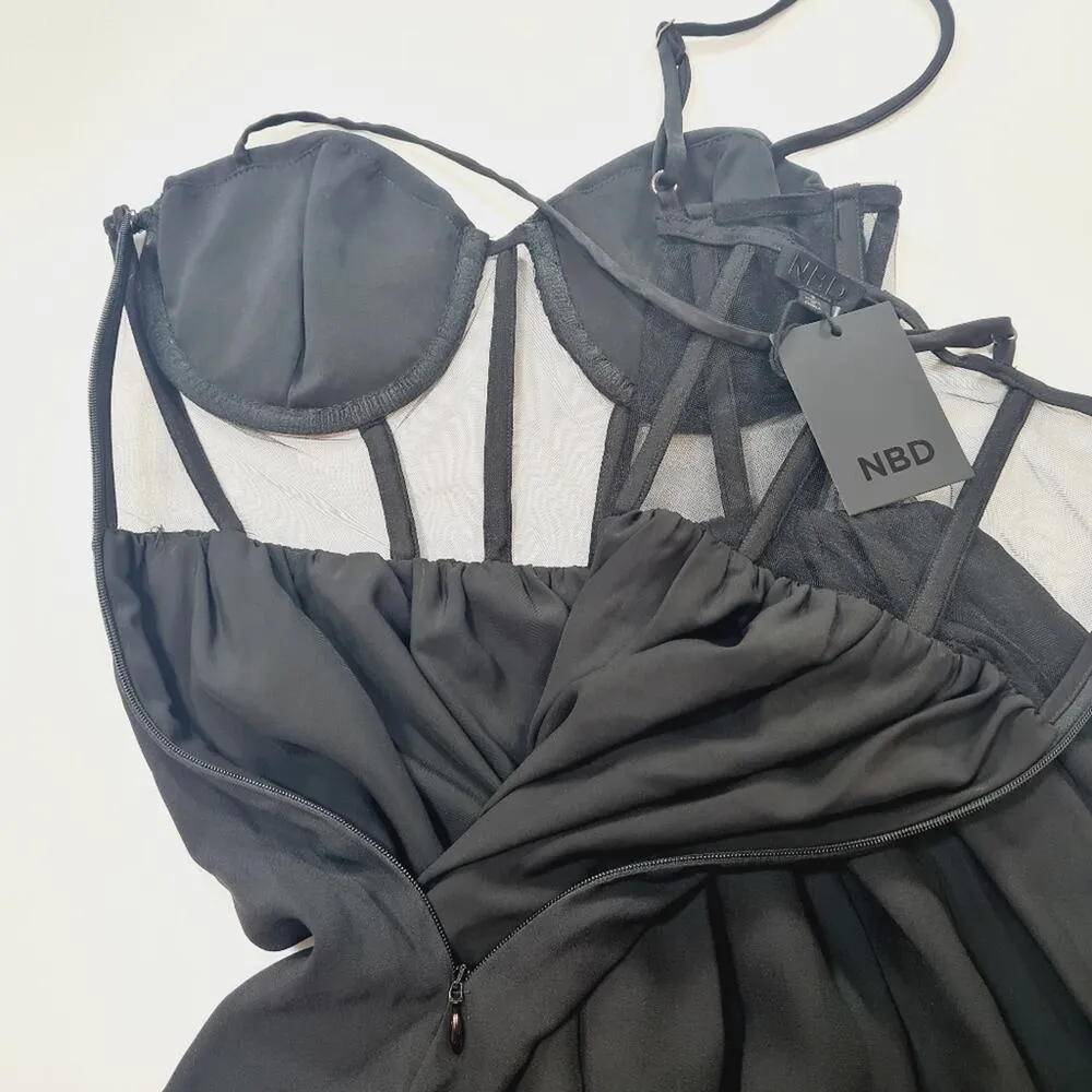 NBD Akeno Mini Dress in Black Small - Image 6