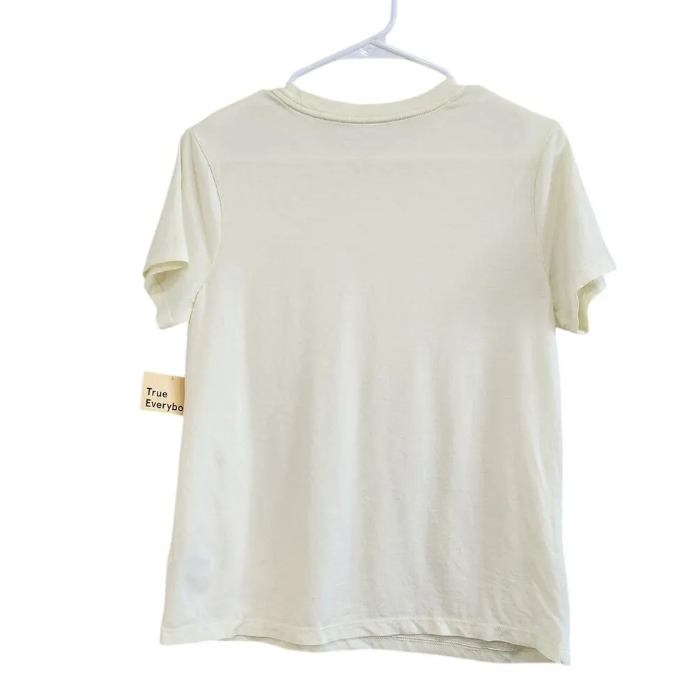 A New Day Short Sleeve T-Shirt Crew Neck Soft Fabric Pale Yellow Size Medium NWT - Image 3