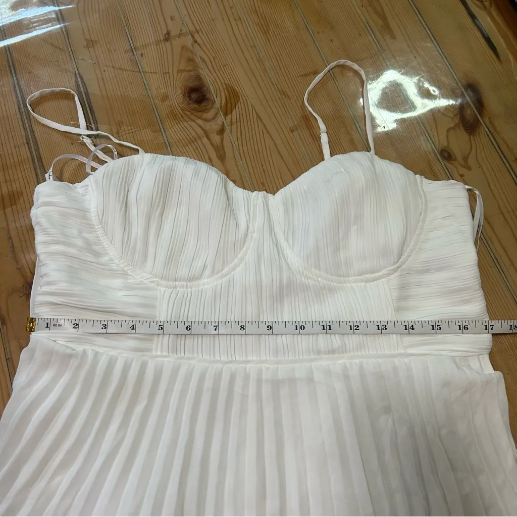 Cascading Crush White Tiered Bustier Midi Dress Size XL - Image 4