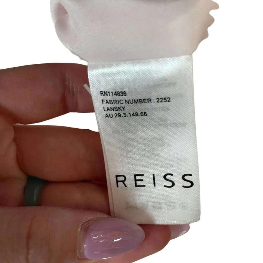 REISS Lansky‎ Pencil Dress Faint Rose Pink White Lace Size 0 - Image 13