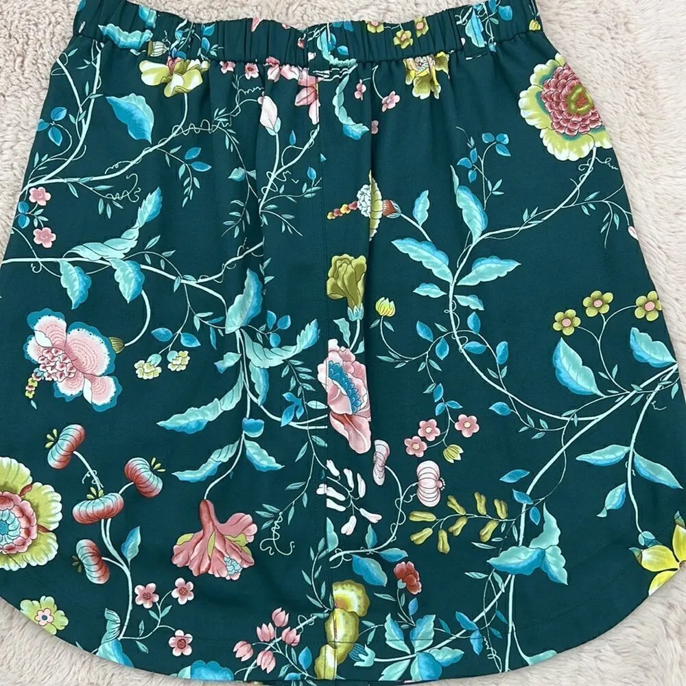 Ann Taylor Loft floral print button XS lined skirt - Image 2