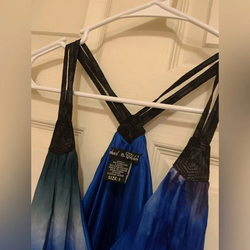 Fairy boho tie dye high low dress faux leather straps spring classic party Y2K - Image 3