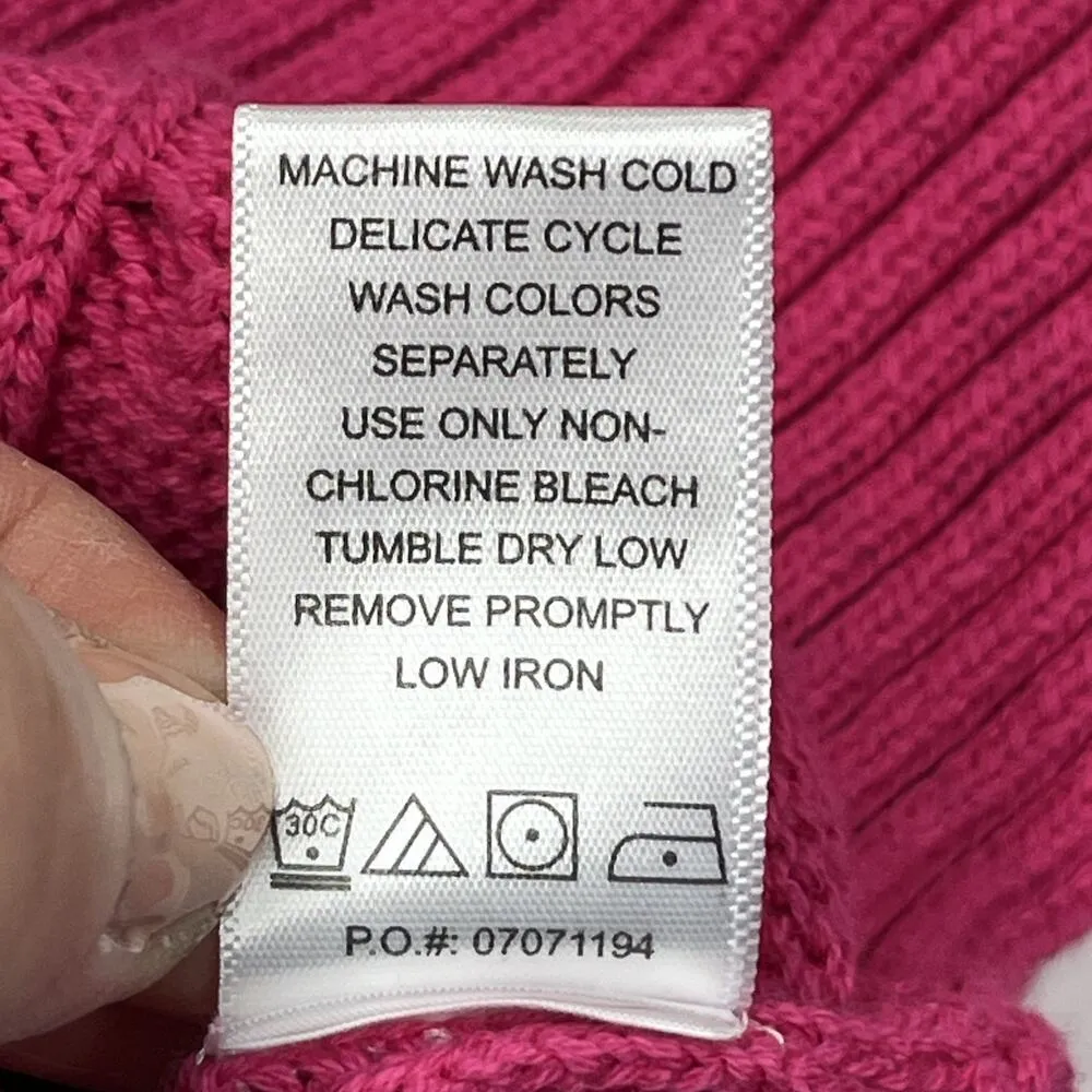 Woman Within Womens Sweater Size 3X Hot Pink Cable Knit Classic Essential - Image 8