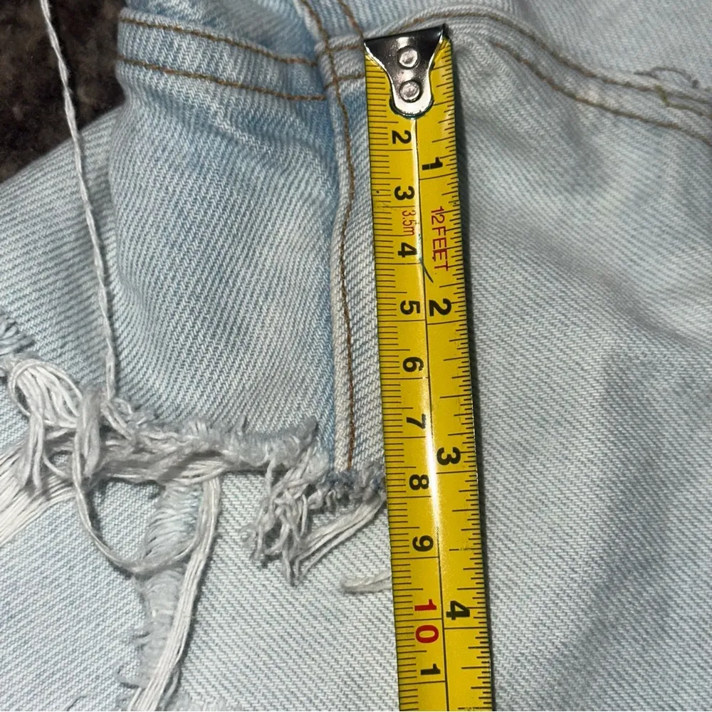 GRLFRND Sz 24 Palm Springs Light Blue Wash Helena High Rise Cut Off Jean Shorts - Image 12