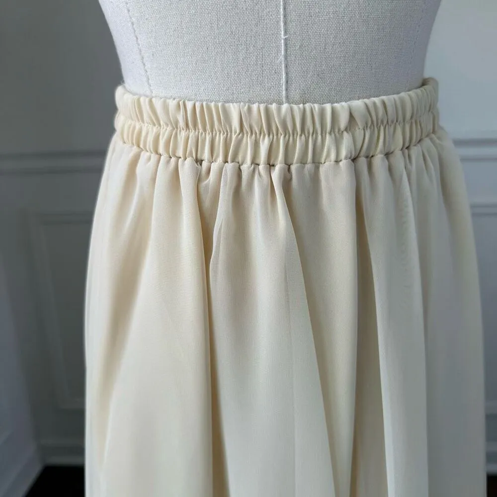 Vintage 80s Joan Leslie Evenings Mix and Match Beaded Top Chiffon Midi Skirt S - Image 5