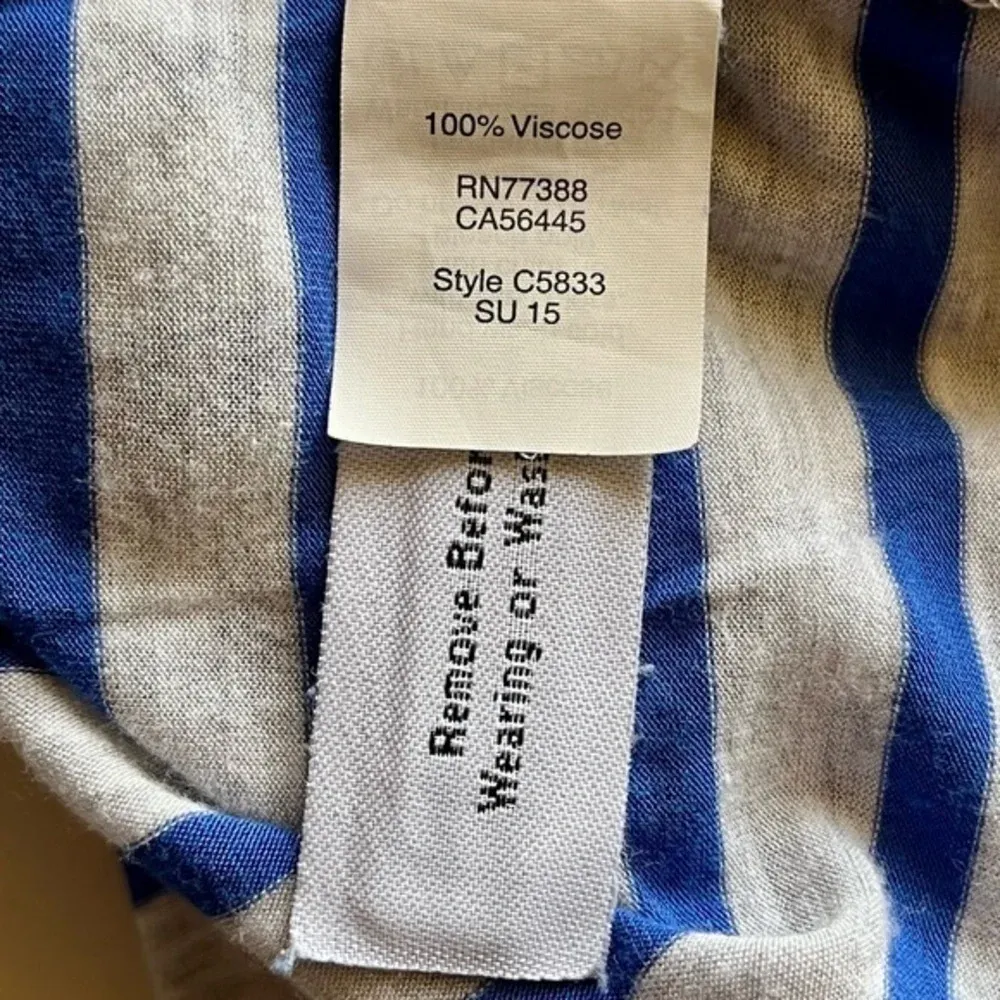 Madewell Women’s Blue Gray Stripe T-Shirt S Pocket Tee Nautical Coastal Preppy - Image 10