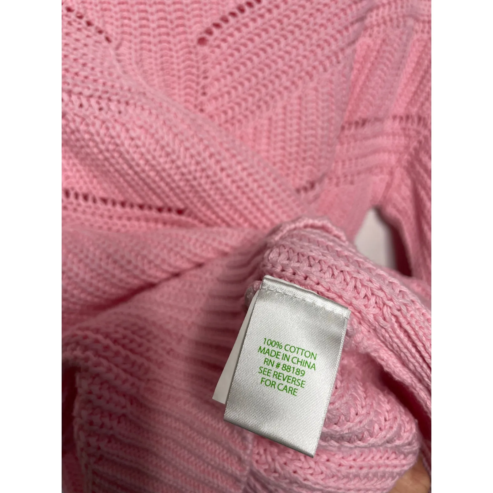 Lilly Pulitzer 100% Cotton Bristow Sweater in Conch Shell Pink Size XS - Image 4