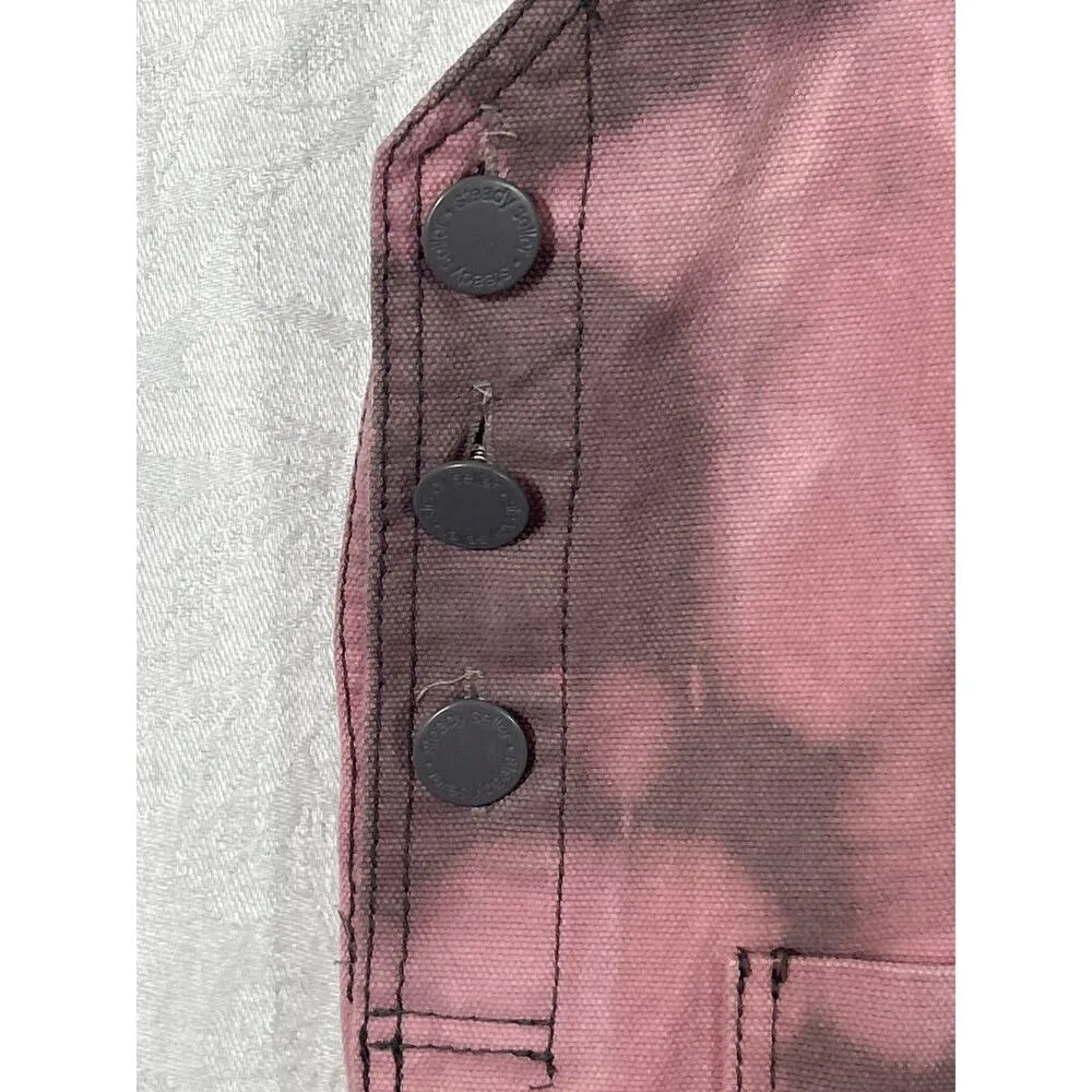 Steady Sellar Overall Dress Pink Gray Tie Dye Knee Length Patch Pocket Indibrand Size M - Image 4