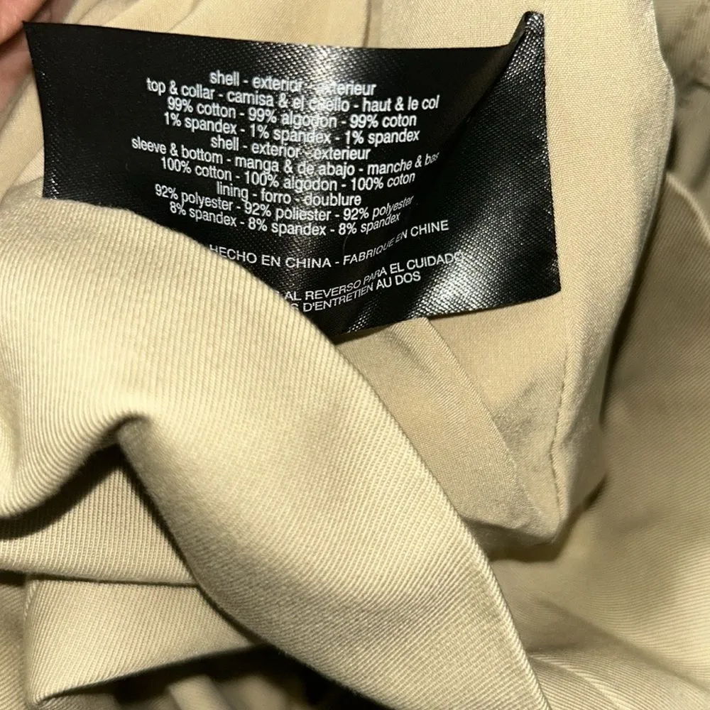 DO by Dee Ocleppo Two Tone Blue & Beige Trench Coat(Size Medium) - Image 7