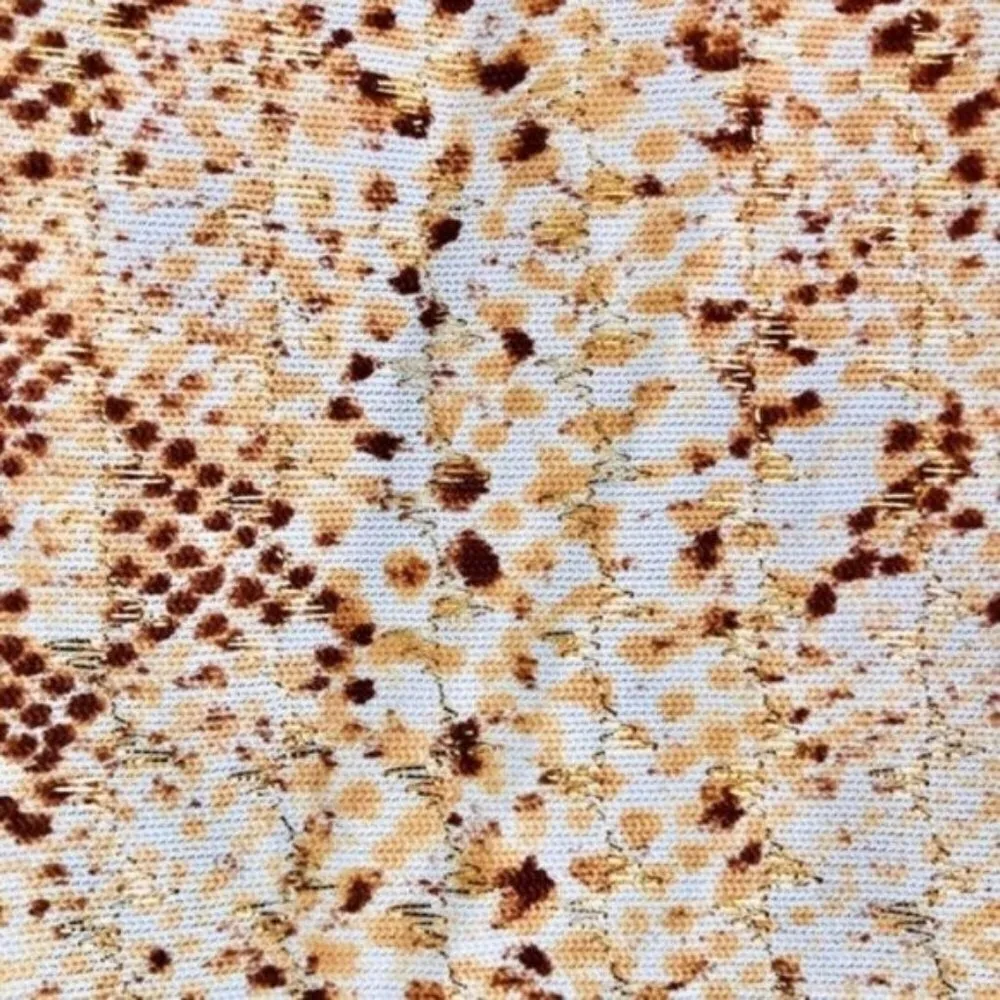 Vintage 1960 Puritan Forever Young Top M Snake Print Metallic Gold Shiny Size M - Image 4