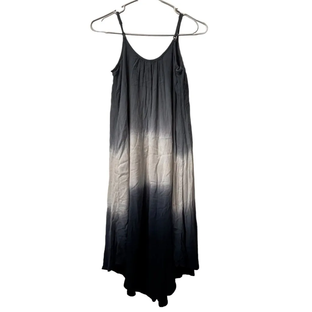 Knox Rose Boho Blue Ombre‎ Midi Shift Dress Gauzy Asymmetric Hem Size Small - Image 2