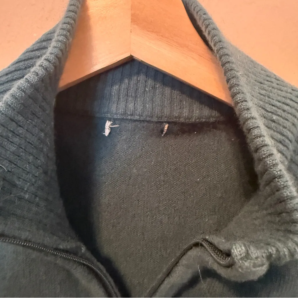 Cashmere Full Zip Mock Neck Turquoise Sweater Womens Size Medium No Tag Blue - Image 3