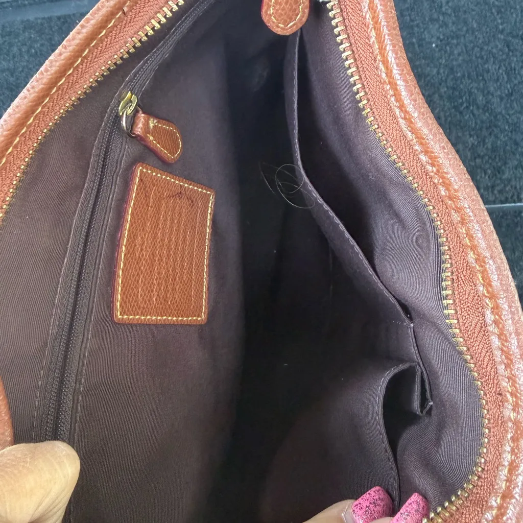 Coach Tan and Brown Signature Crossbody Bag - Image 4