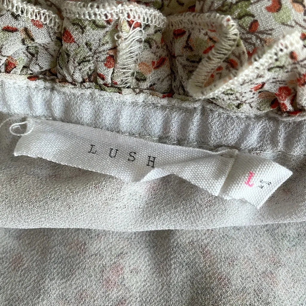 Lush Cream Floral Mini Dress - Image 8