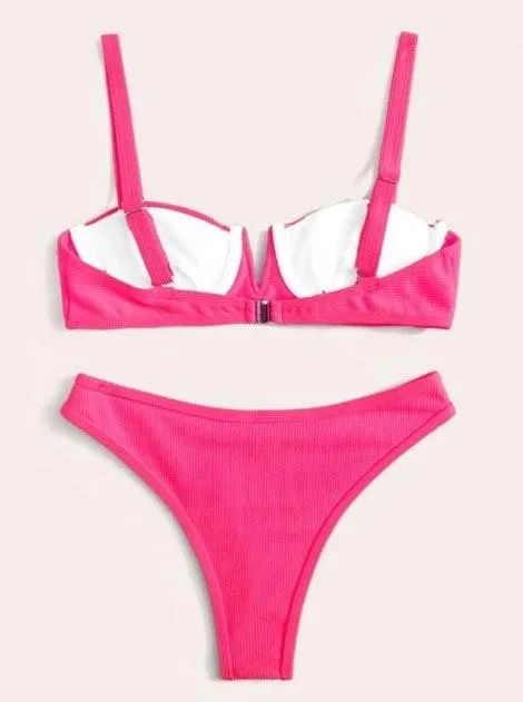 SheIn neon pink bikini set - Image 3