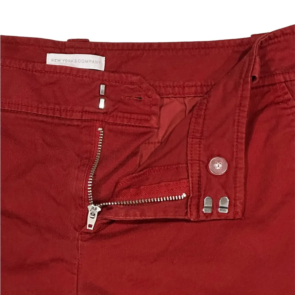 New York & Co Burnt Orange Chino Women’s Shorts Size 6 - Image 3