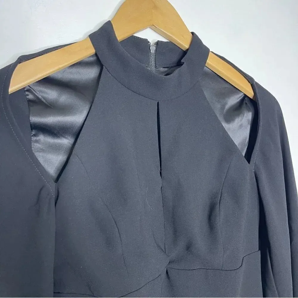 Bardot Mock-neck Cold-shoulder Cut Out Sheath Dress Size 4 XS - Image 8