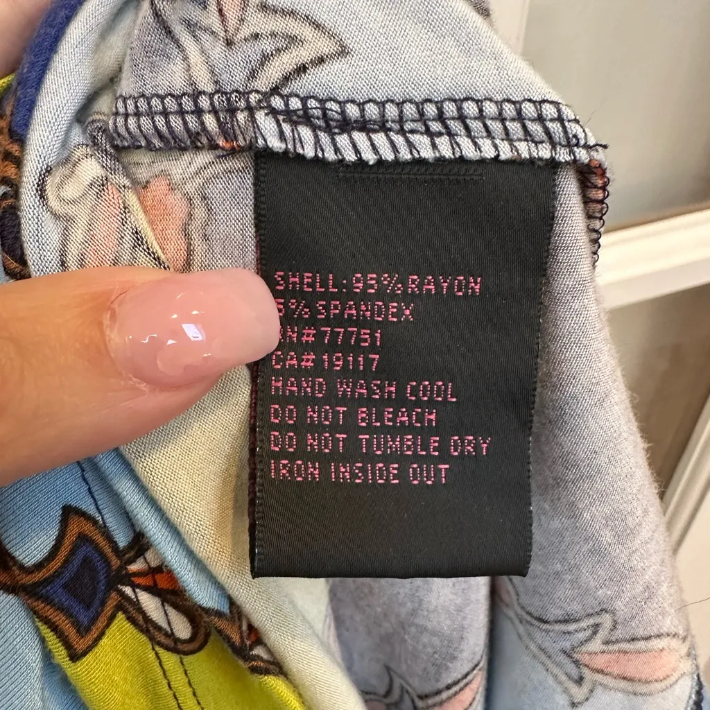 Vintage Betsey Johnson Y2K Rocker Retro Pinup Jersey Stretch Bow Dress Size M - Image 9