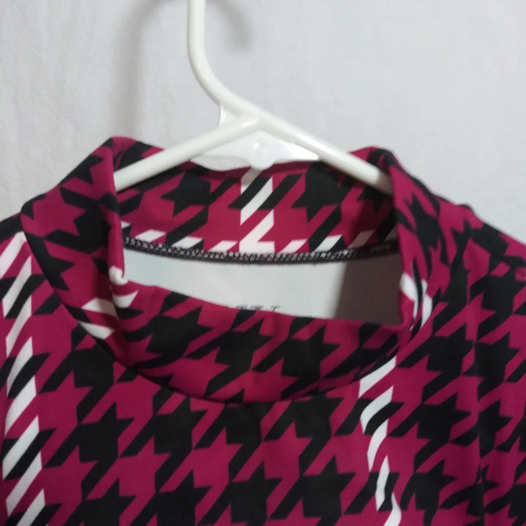 New York & Co Elegant Plaid Houndstooth BodyCon Dress - Red and Black Size Small - Image 8