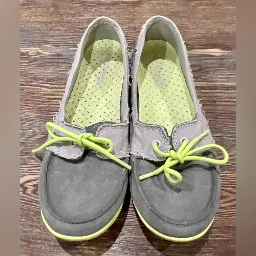Women's Sunvent Boat PFG Boat Shoes - Grey/Lime Green - Sz 11 - Image 3
