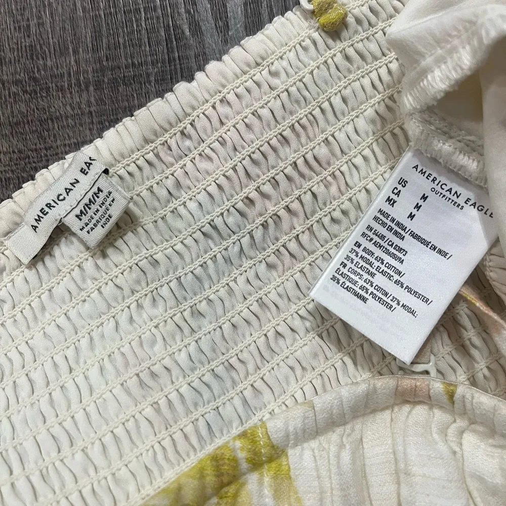 AMERICAN EAGLE Smocked Floral Tropical Tank Top - Image 5